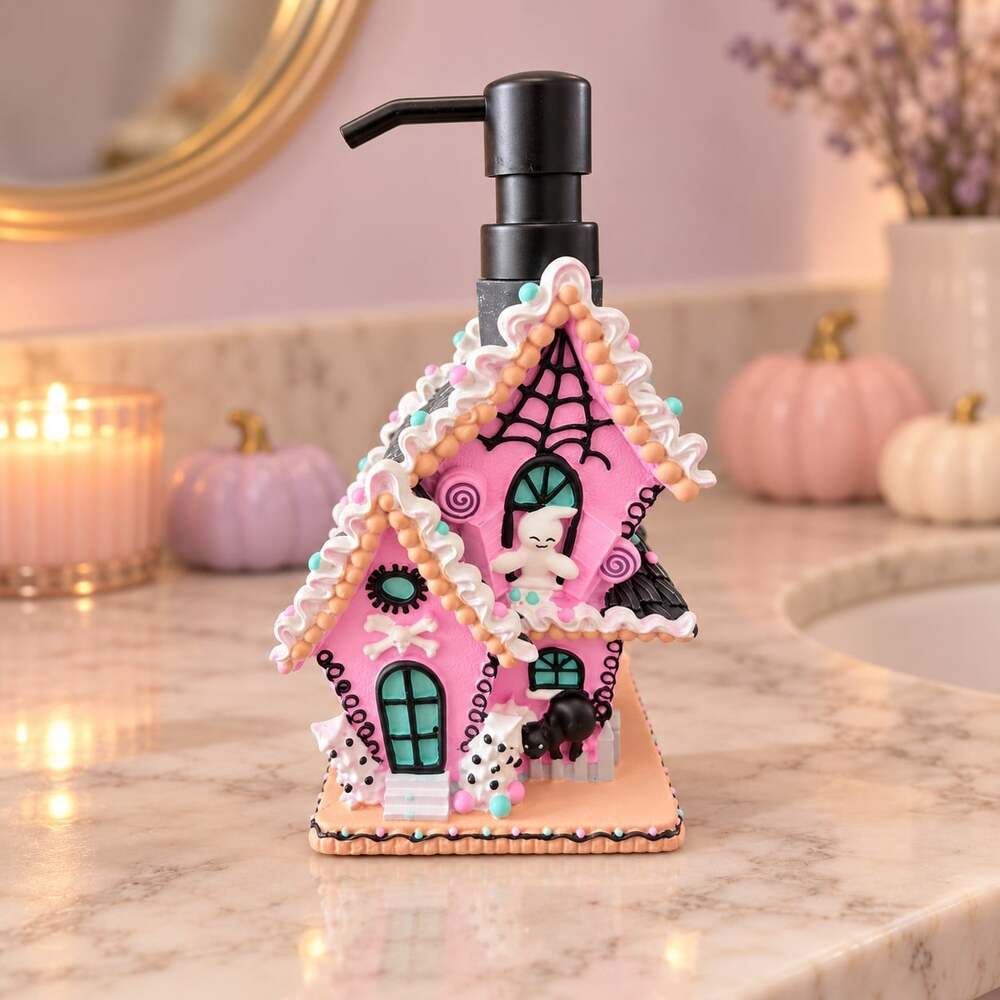 New Pastel Spooky Ghost Haunted House Halloween Soap Dispenser Spooky Decoration